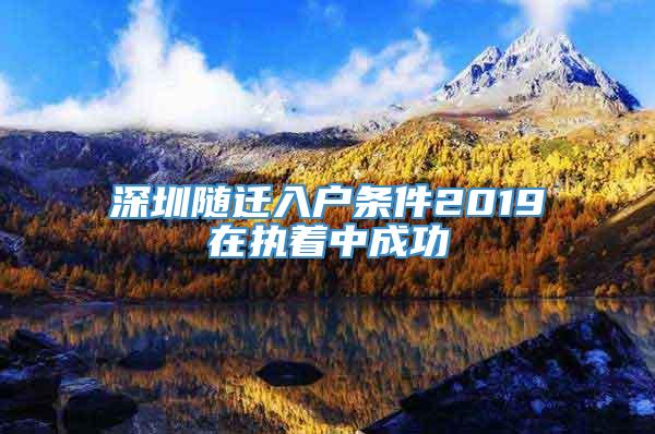 深圳随迁入户条件2019在执着中成功