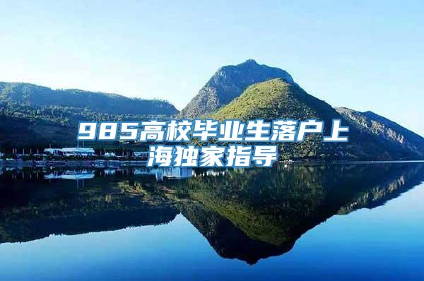 985高校毕业生落户上海独家指导