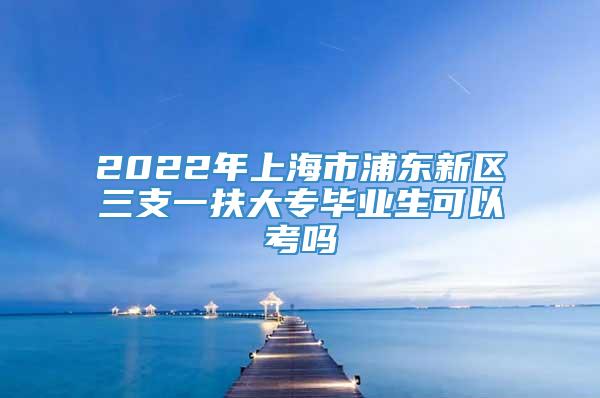 2022年上海市浦东新区三支一扶大专毕业生可以考吗