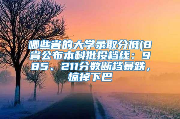 哪些省的大学录取分低(8省公布本科批投档线：985、211分数断档暴跌，惊掉下巴