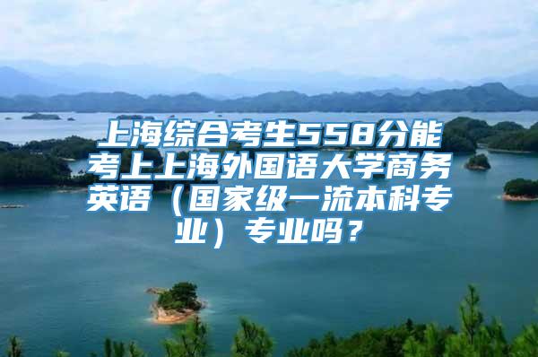 上海综合考生558分能考上上海外国语大学商务英语（国家级一流本科专业）专业吗？