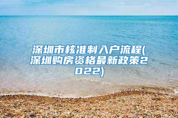 深圳市核准制入户流程(深圳购房资格最新政策2022)