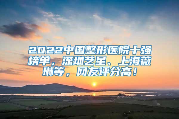 2022中国整形医院十强榜单，深圳艺星、上海薇琳等，网友评分高！