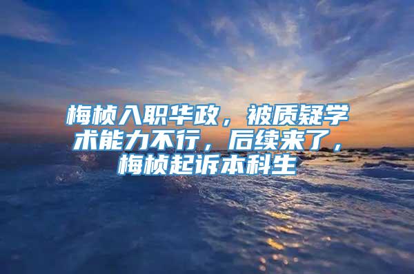 梅桢入职华政，被质疑学术能力不行，后续来了，梅桢起诉本科生