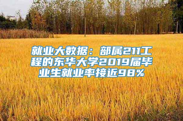 就业大数据：部属211工程的东华大学2019届毕业生就业率接近98%