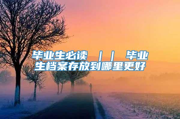 毕业生必读 ｜｜ 毕业生档案存放到哪里更好