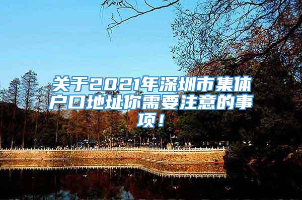 关于2021年深圳市集体户口地址你需要注意的事项！