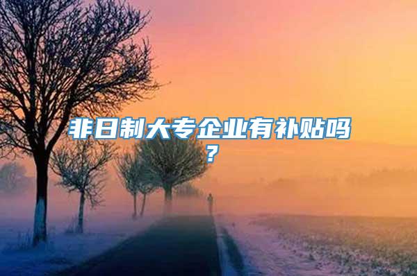 非日制大专企业有补贴吗？