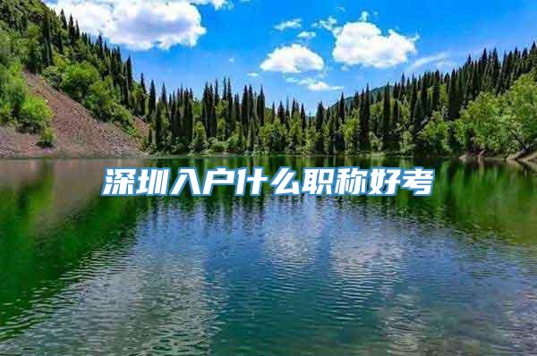 深圳入户什么职称好考