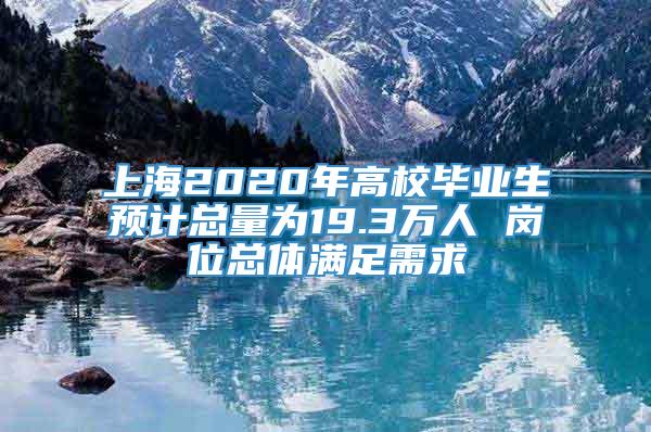 上海2020年高校毕业生预计总量为19.3万人 岗位总体满足需求