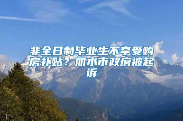 非全日制毕业生不享受购房补贴？丽水市政府被起诉