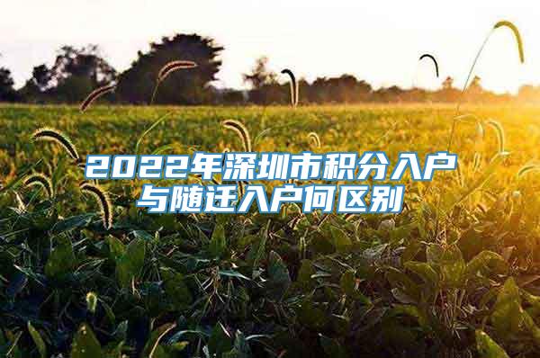 2022年深圳市积分入户与随迁入户何区别