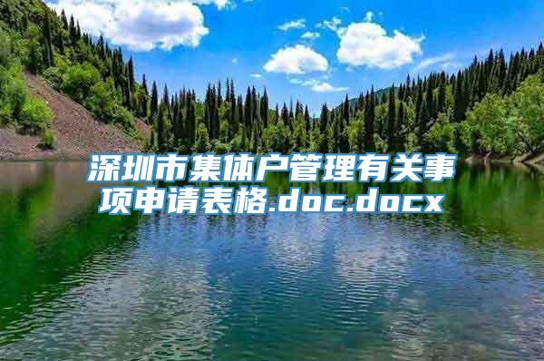 深圳市集体户管理有关事项申请表格.doc.docx