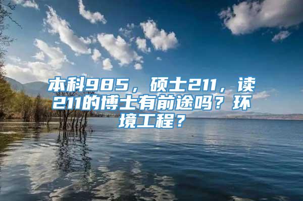 本科985，硕士211，读211的博士有前途吗？环境工程？