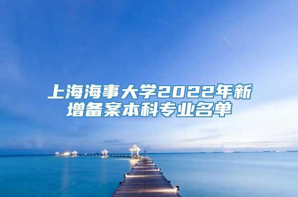 上海海事大学2022年新增备案本科专业名单