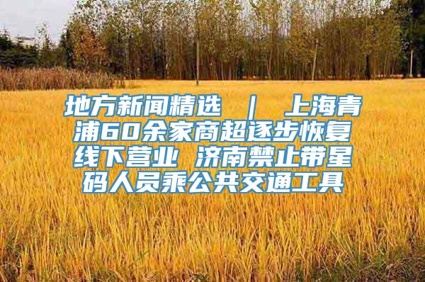 地方新闻精选 ｜ 上海青浦60余家商超逐步恢复线下营业 济南禁止带星码人员乘公共交通工具