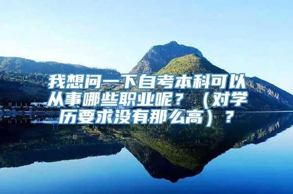 我想问一下自考本科可以从事哪些职业呢？（对学历要求没有那么高）？