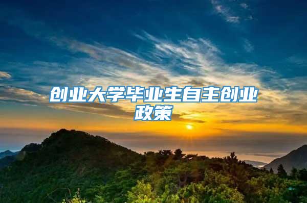 创业大学毕业生自主创业政策