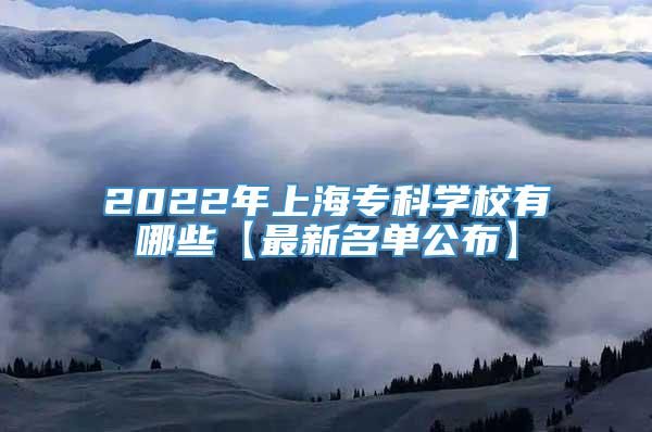 2022年上海专科学校有哪些【最新名单公布】