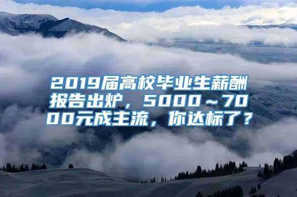 2019届高校毕业生薪酬报告出炉，5000～7000元成主流，你达标了？