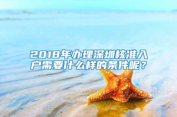 2018年办理深圳核准入户需要什么样的条件呢？