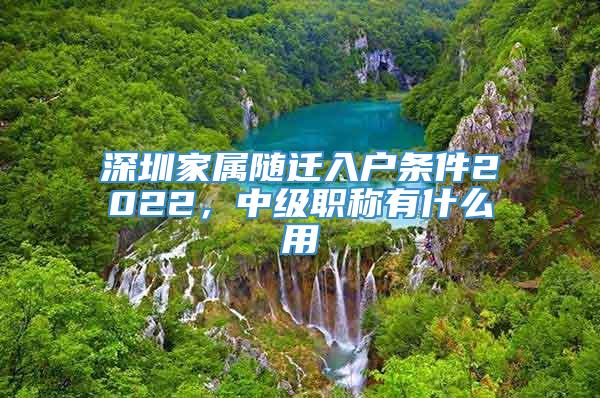 深圳家属随迁入户条件2022，中级职称有什么用