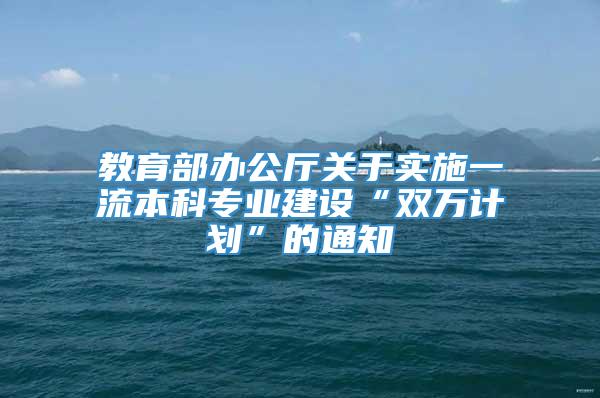 教育部办公厅关于实施一流本科专业建设“双万计划”的通知