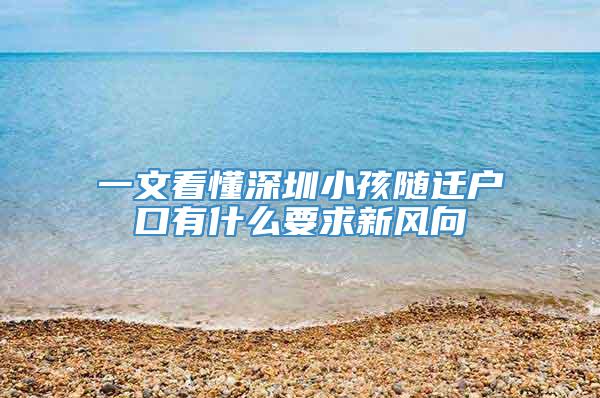 一文看懂深圳小孩随迁户口有什么要求新风向