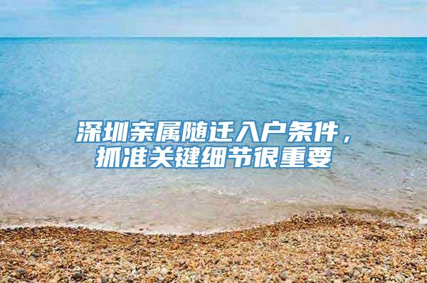 深圳亲属随迁入户条件，抓准关键细节很重要