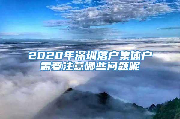 2020年深圳落户集体户需要注意哪些问题呢