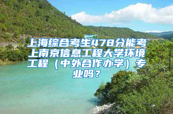 上海综合考生478分能考上南京信息工程大学环境工程（中外合作办学）专业吗？