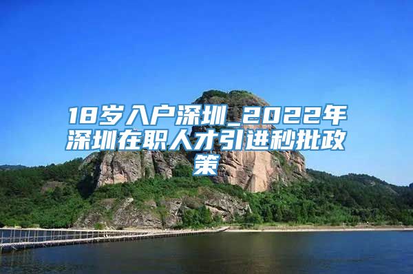 18岁入户深圳_2022年深圳在职人才引进秒批政策