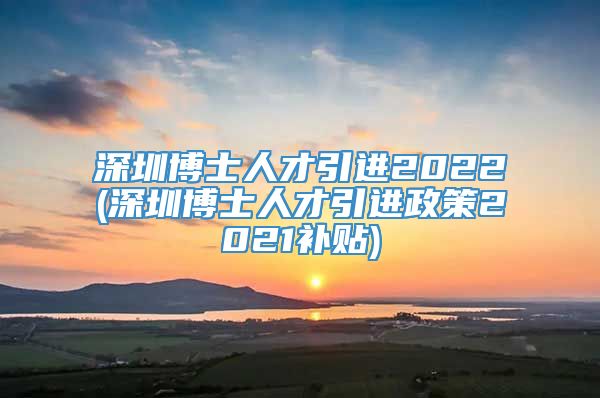 深圳博士人才引进2022(深圳博士人才引进政策2021补贴)