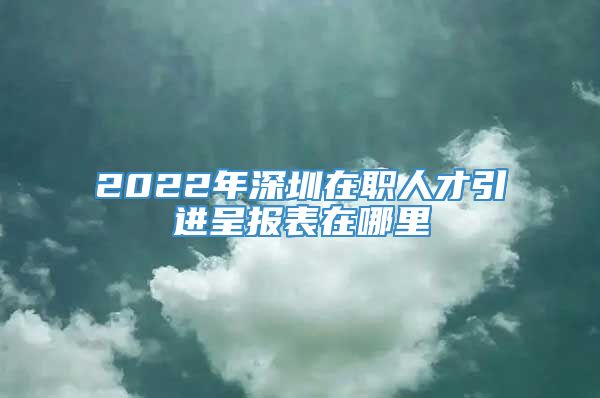 2022年深圳在职人才引进呈报表在哪里