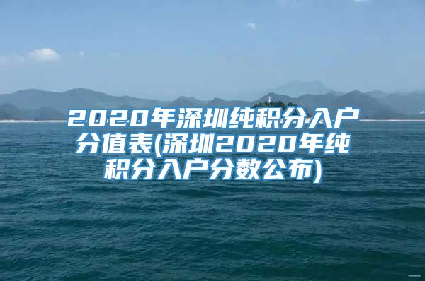 2020年深圳纯积分入户分值表(深圳2020年纯积分入户分数公布)