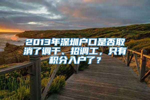 2013年深圳户口是否取消了调干、招调工，只有积分入户了？