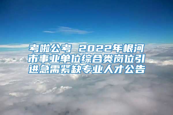 考啦公考 2022年根河市事业单位综合类岗位引进急需紧缺专业人才公告