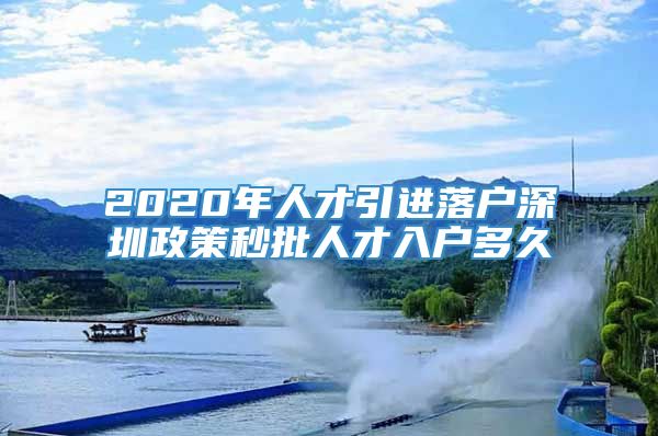 2020年人才引进落户深圳政策秒批人才入户多久