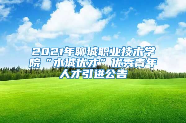 2021年聊城职业技术学院“水城优才”优秀青年人才引进公告