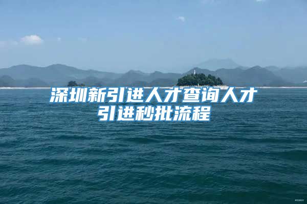 深圳新引进人才查询人才引进秒批流程