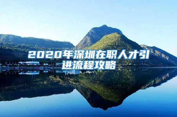 2020年深圳在职人才引进流程攻略