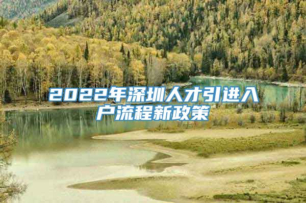 2022年深圳人才引进入户流程新政策