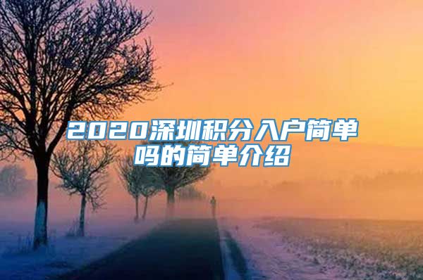 2020深圳积分入户简单吗的简单介绍