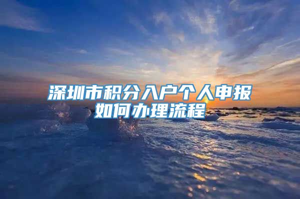 深圳市积分入户个人申报如何办理流程