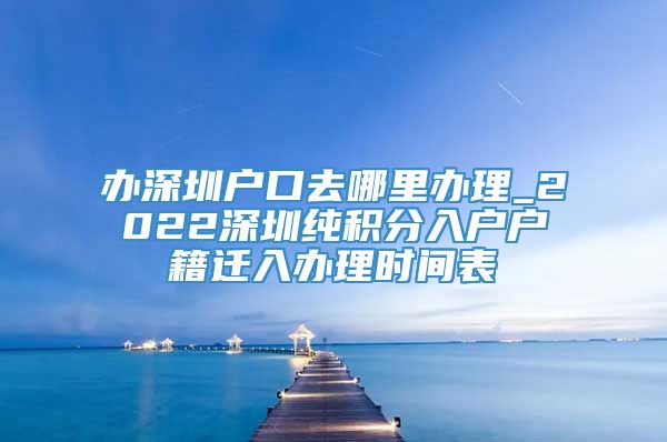 办深圳户口去哪里办理_2022深圳纯积分入户户籍迁入办理时间表