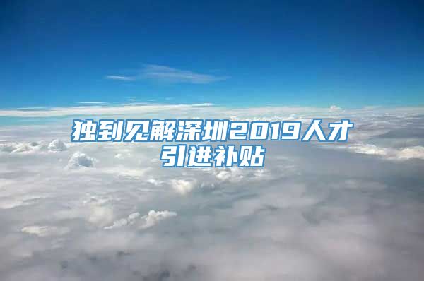 独到见解深圳2019人才引进补贴