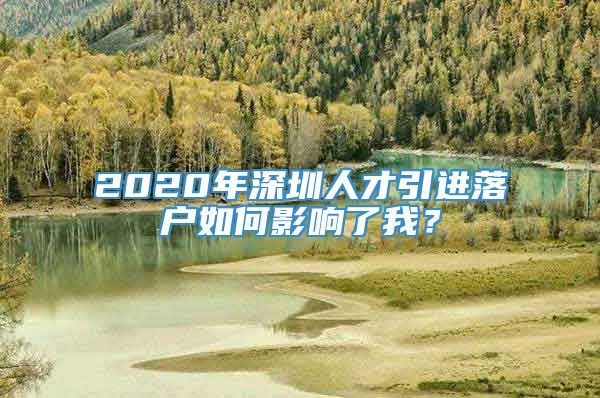 2020年深圳人才引进落户如何影响了我？