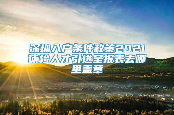 深圳入户条件政策2021体检人才引进呈报表去哪里盖章