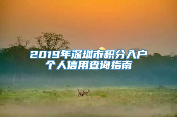 2019年深圳市积分入户个人信用查询指南