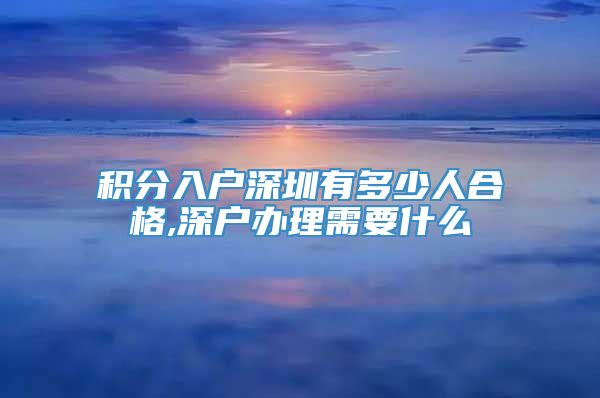 积分入户深圳有多少人合格,深户办理需要什么